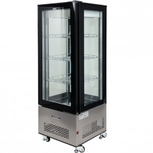 Vitrină frigorifică, temp.0 + 12°C , 650x650x1900 mm, capacitatea 400 L, lumini LED, negru